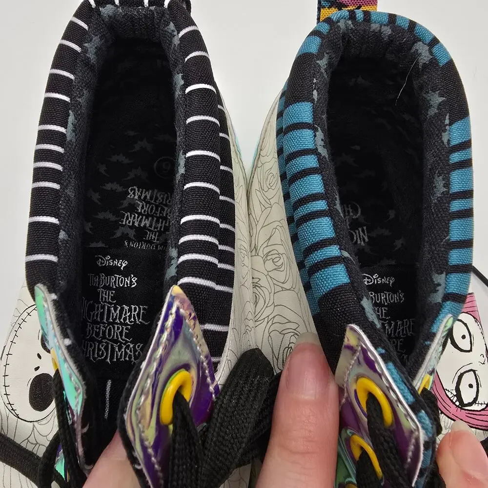 Disney Nightmare Before Christmas Jack & Sally holographic high top shoe women 9